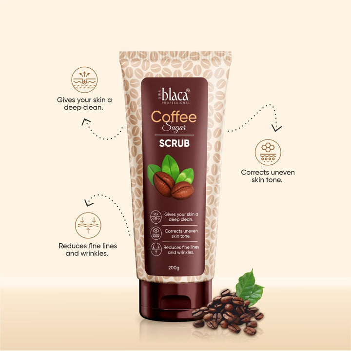 Blaca Coffee Sugar Scrub 200g | Exfoliates Deeply, Removes Dead Skin & Leaves Skin Smooth & Glowing