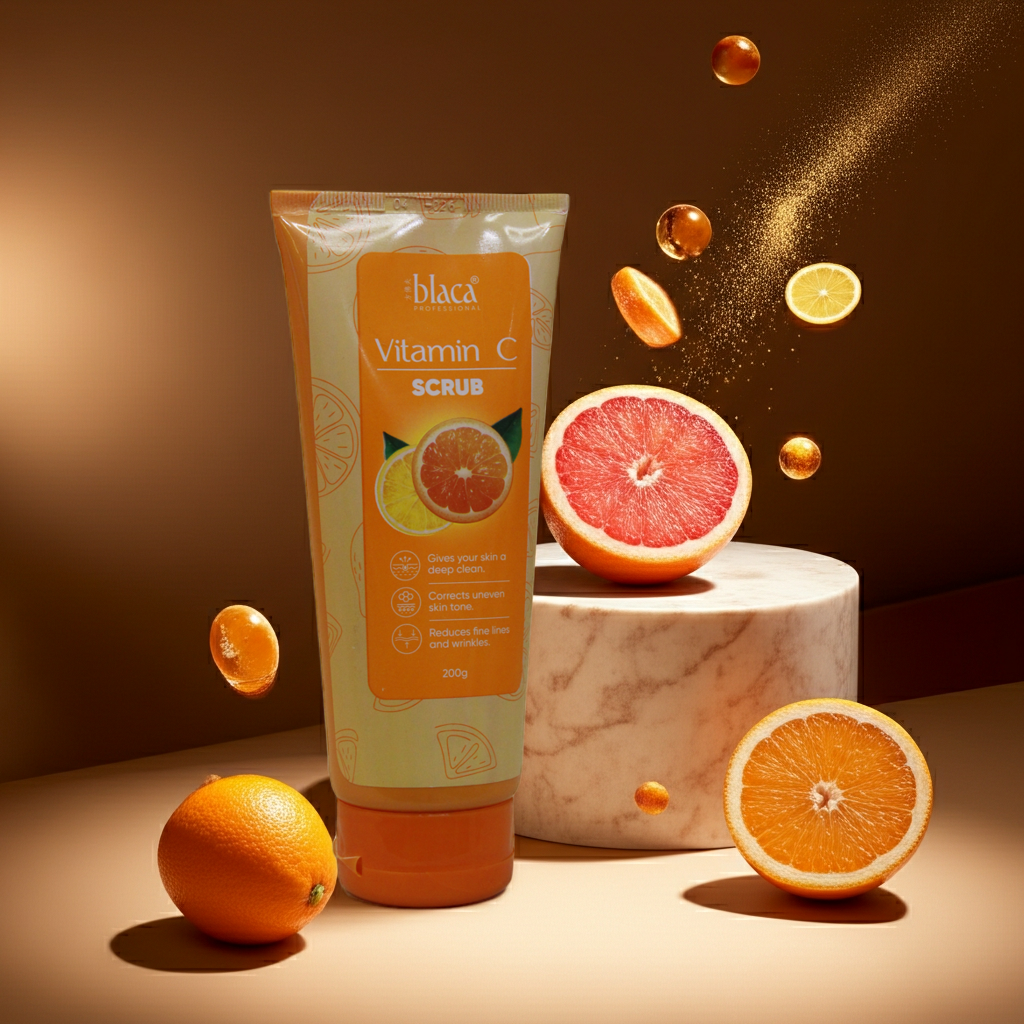 Blaca Vitamin C Scrub 200g for Glowing Skin | Brightens Complexion, Removes Tan & Exfoliates Deeply