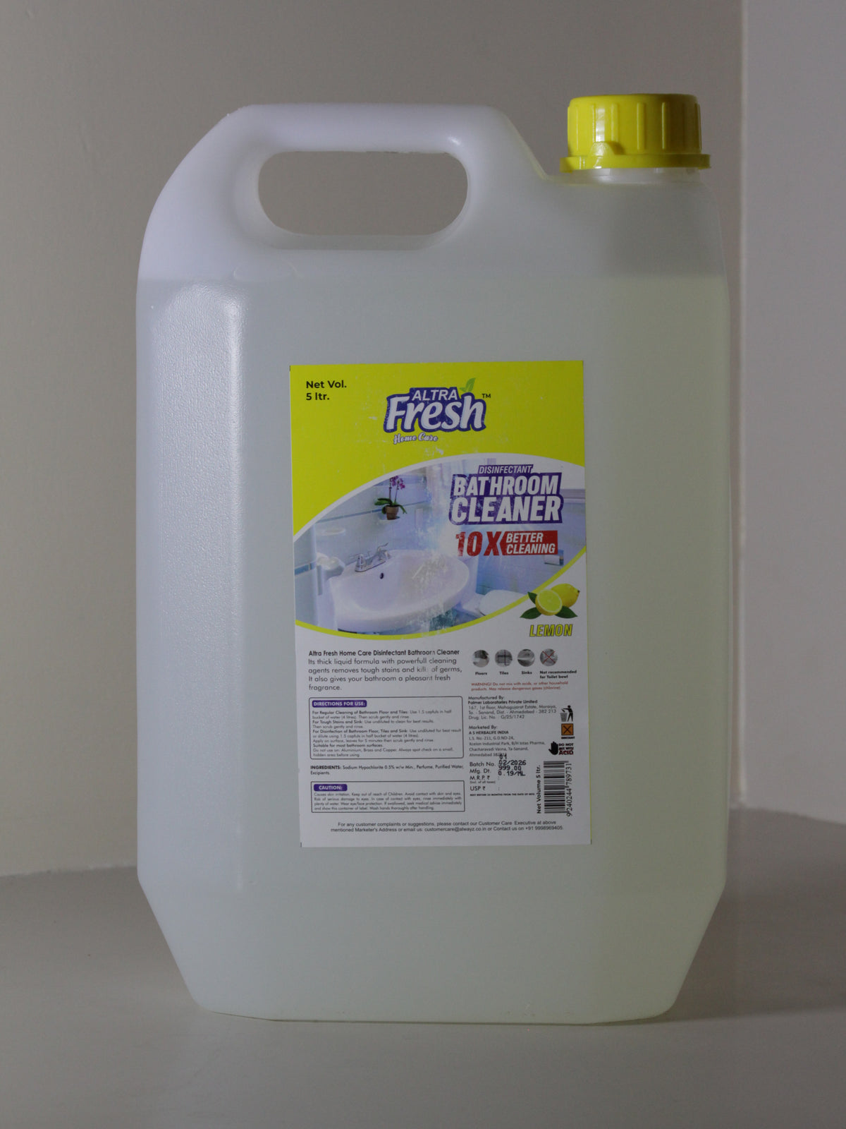 Altra Fresh Disinfectant Bathroom Cleaner 5 ltr | Removes Tough Stains, Kills Germs & Leaves Surfaces Sparkling
