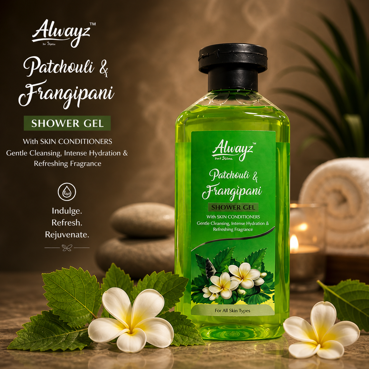 Alwayz Shower Gel 250 ml - Patchouli & Frangipani