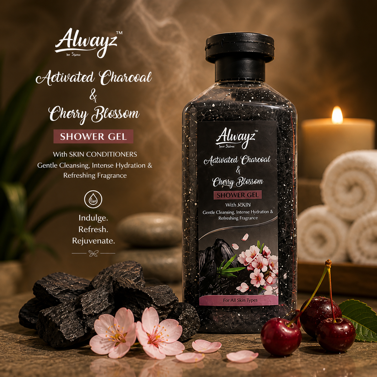 Alwayz Shower Gel 250 ml - Activated Charcoal & Cherry