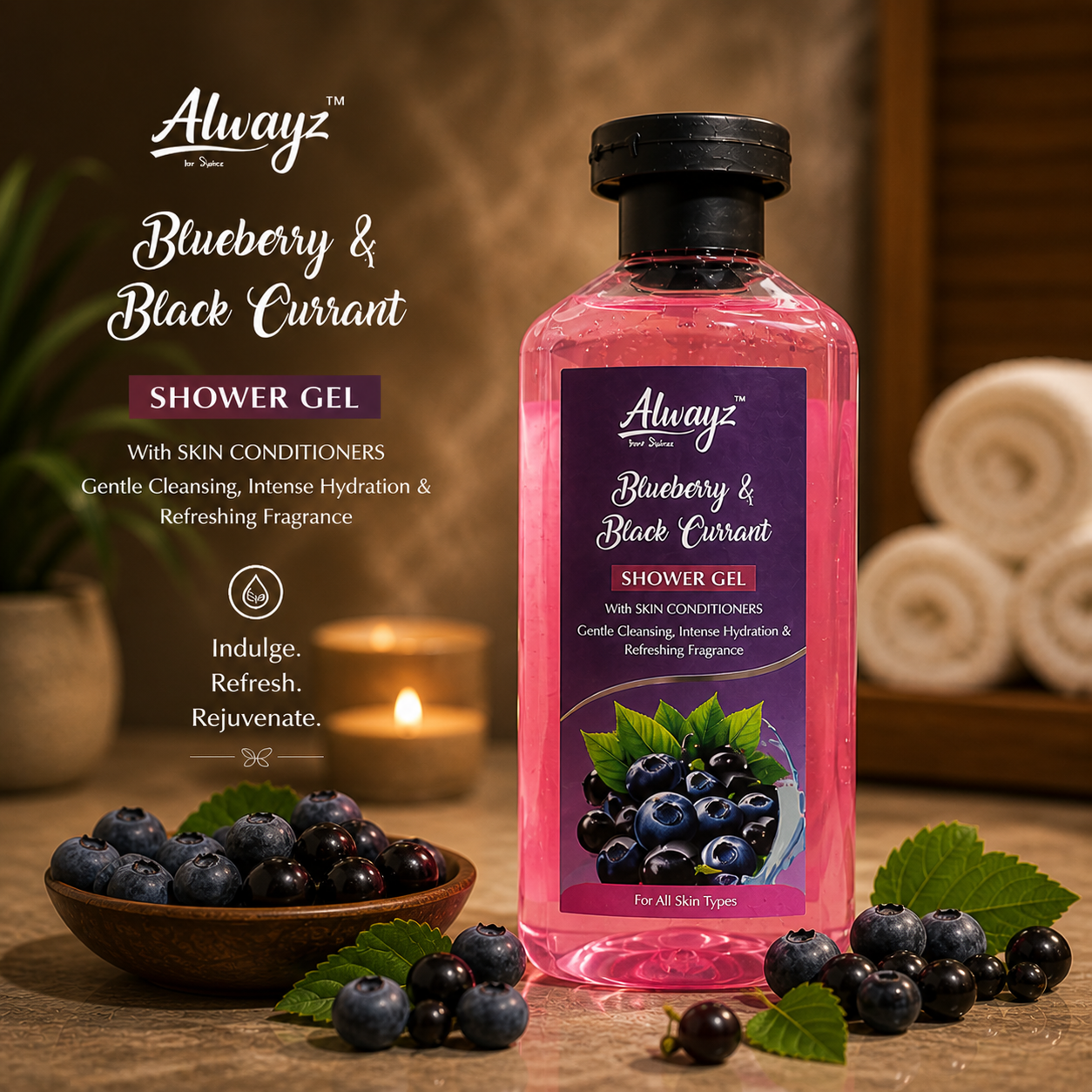 Alwayz Shower Gel 250 ml - Blue Berry & Black Currant