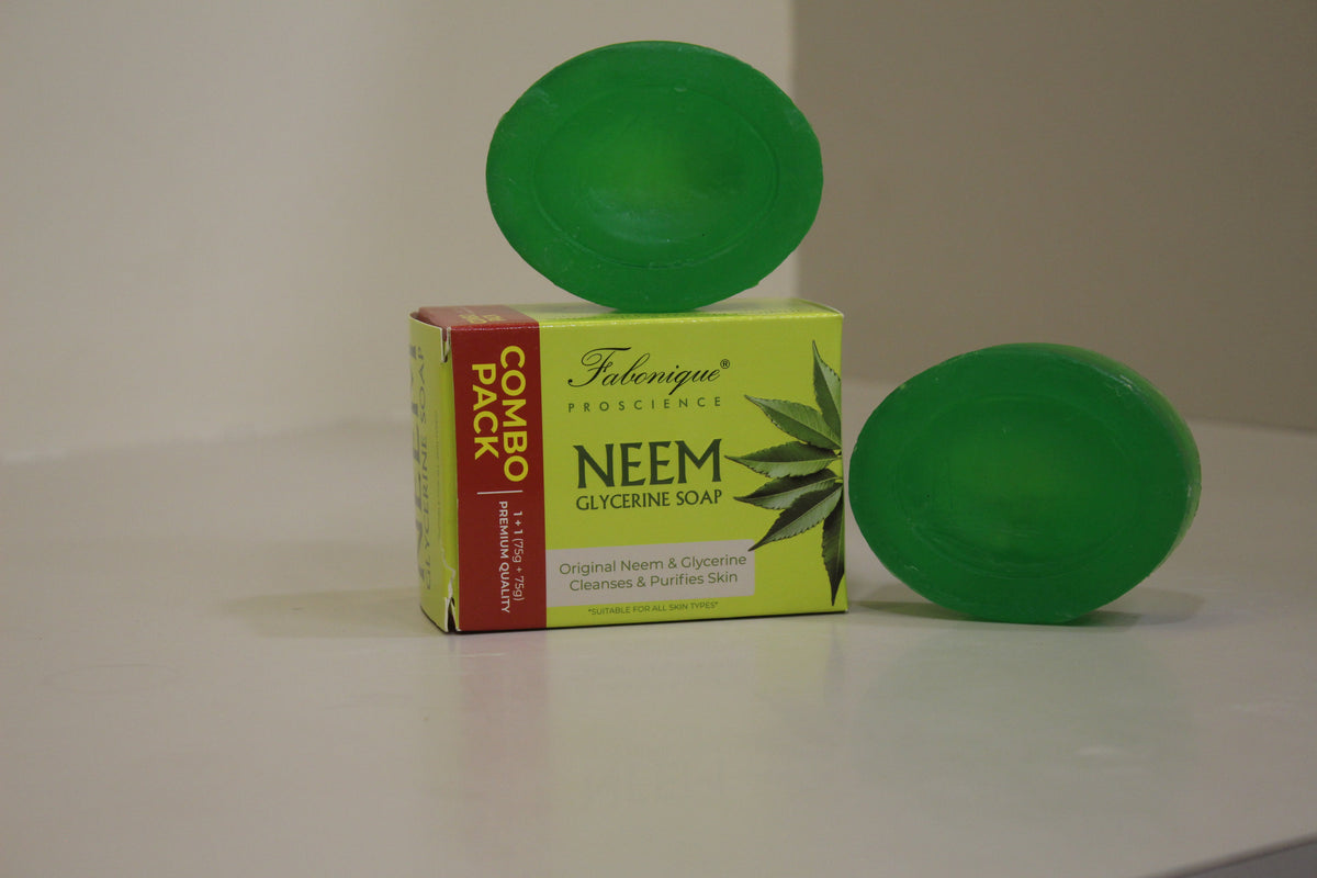 Fabonique Neem Glycerin Soap Bar Combo Pack (75g, 2 Soap) | Fights Bacteria, Purifies Skin & Leaves It Soft & Healthy