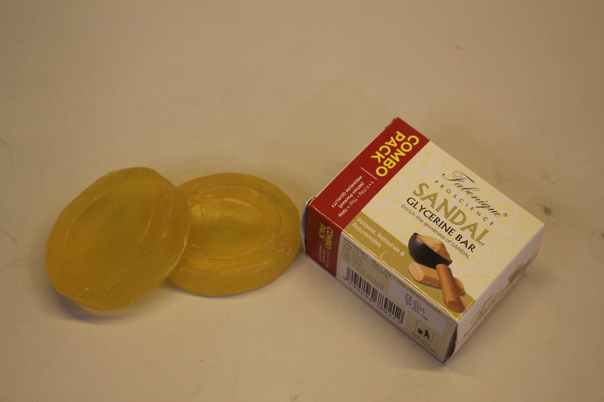 Fabonique Sandal Glycerin Soap Bar Combo Pack (75g, 2 Soap) | Brightens Skin, Moisturises & Leaves a Lasting Sandalwood Fragrance
