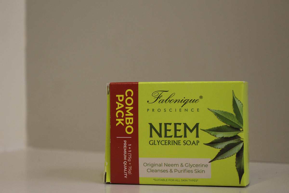 Fabonique Neem Glycerin Soap Bar Combo Pack (75g, 2 Soap) | Fights Bacteria, Purifies Skin & Leaves It Soft & Healthy