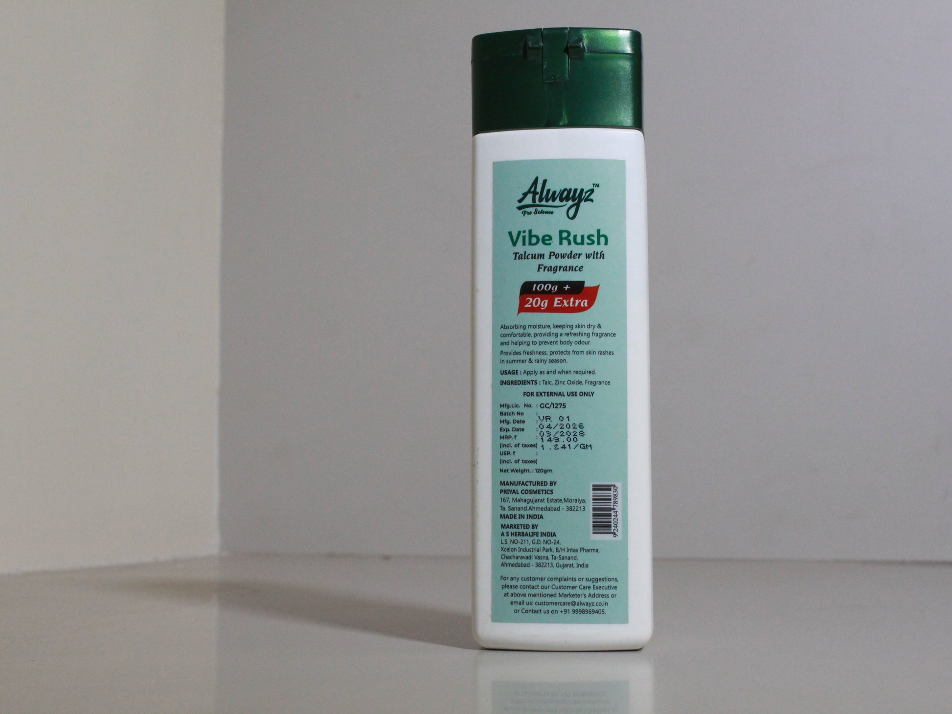 Alwayz Fragrance Body Talc 120 gm - Vibe Rush