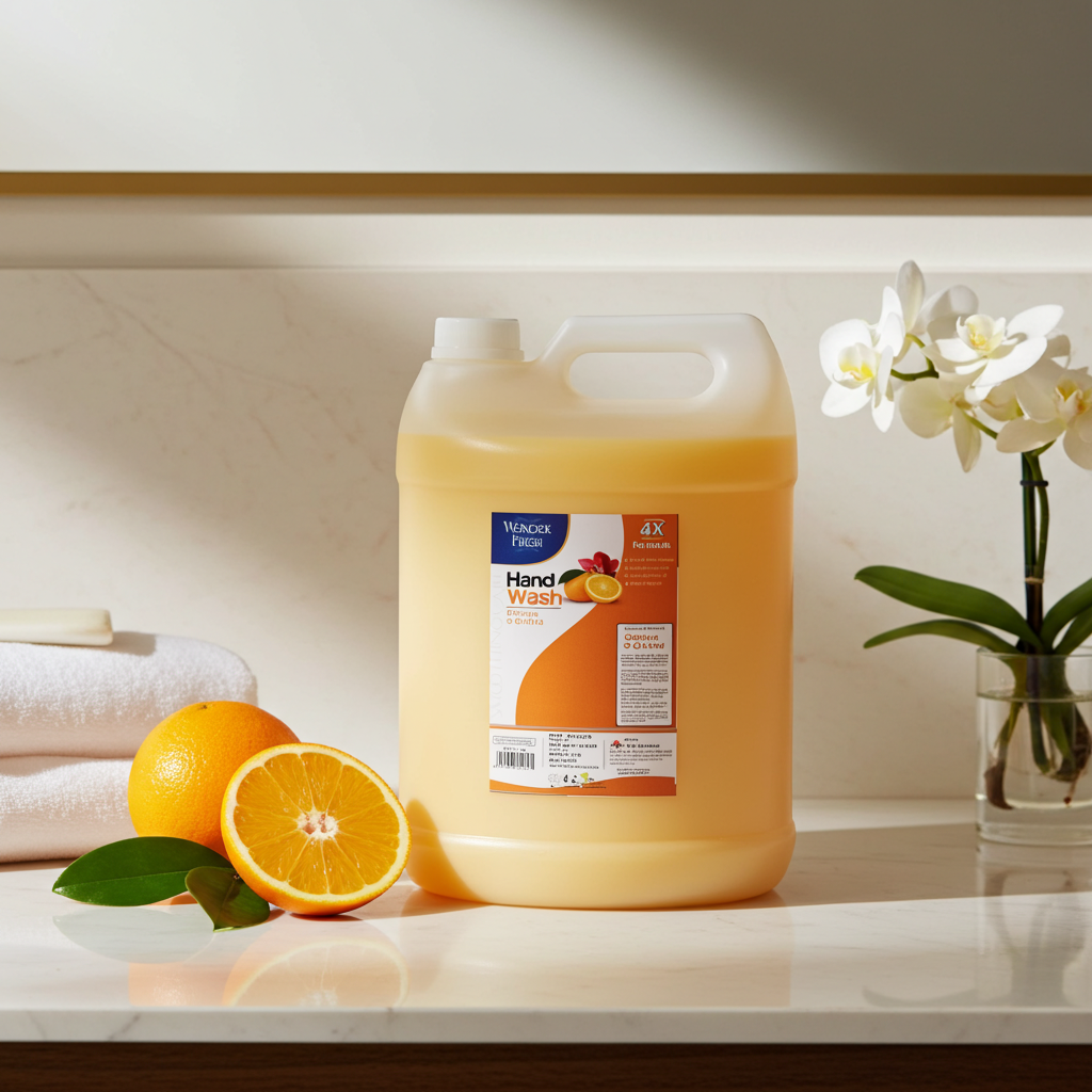 Wonder Fresh Orange & Orchid Handwash 5 ltr | Deep Cleansing, Kills Germs & Moisturises Hands