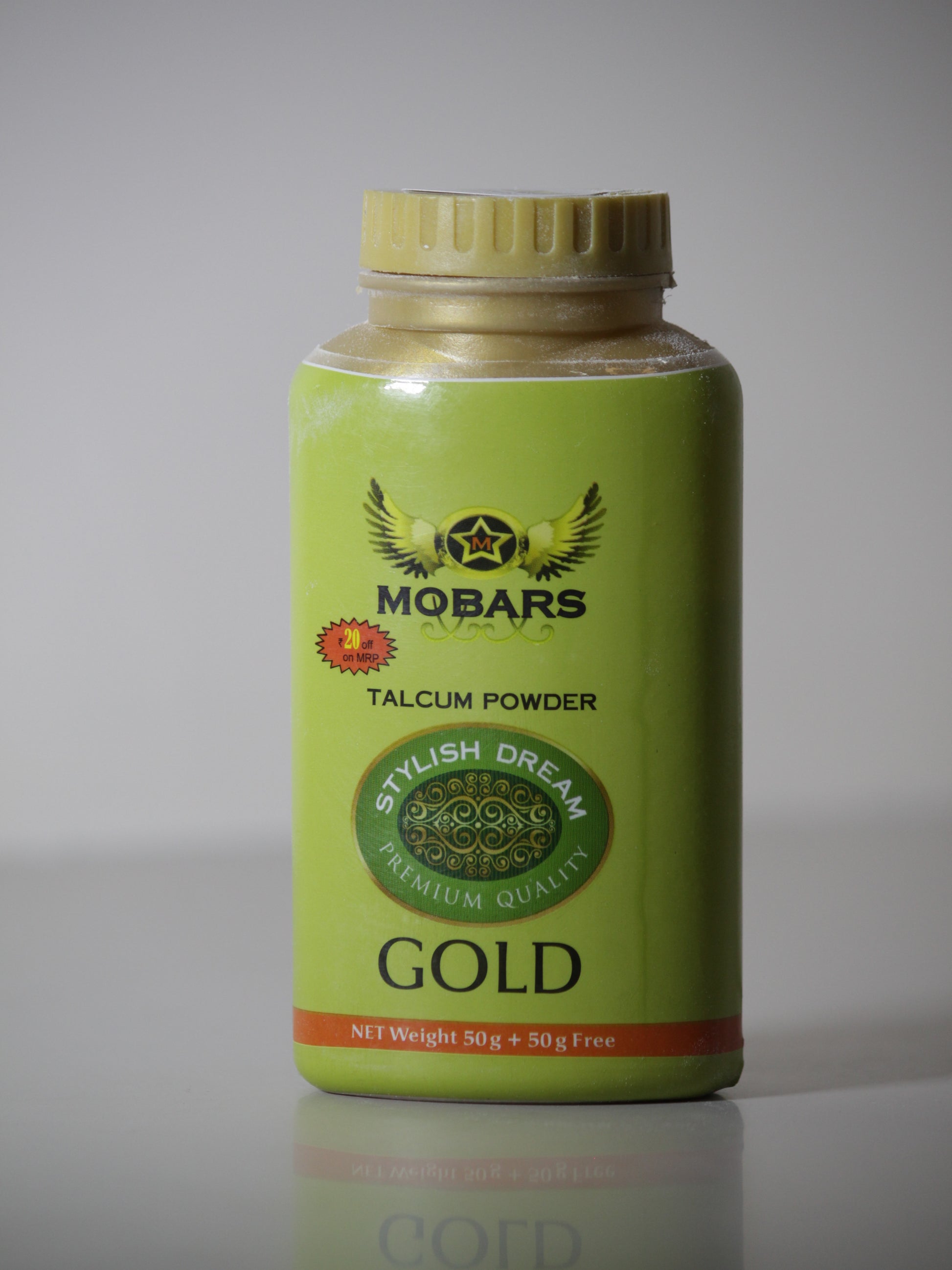 Mobars Talcum Powder - Gold 100gm