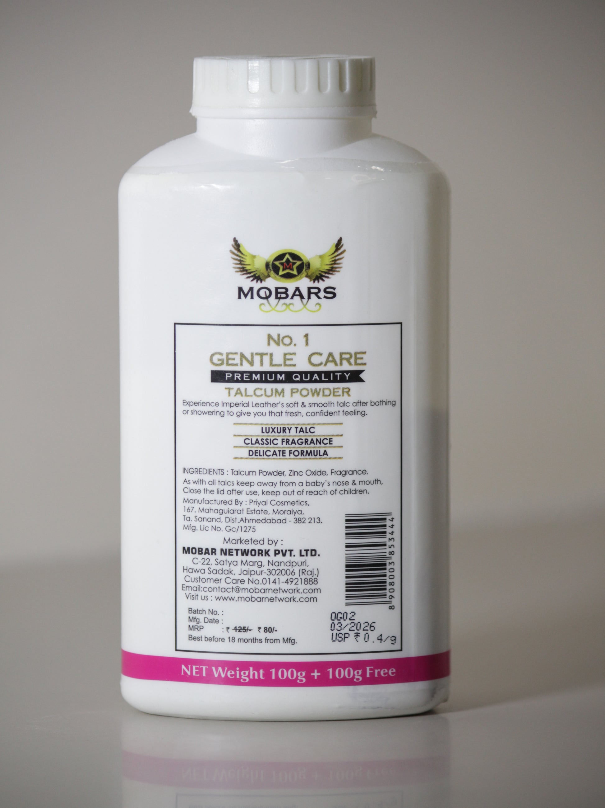 Mobars Talcum Powder - Original 200gm