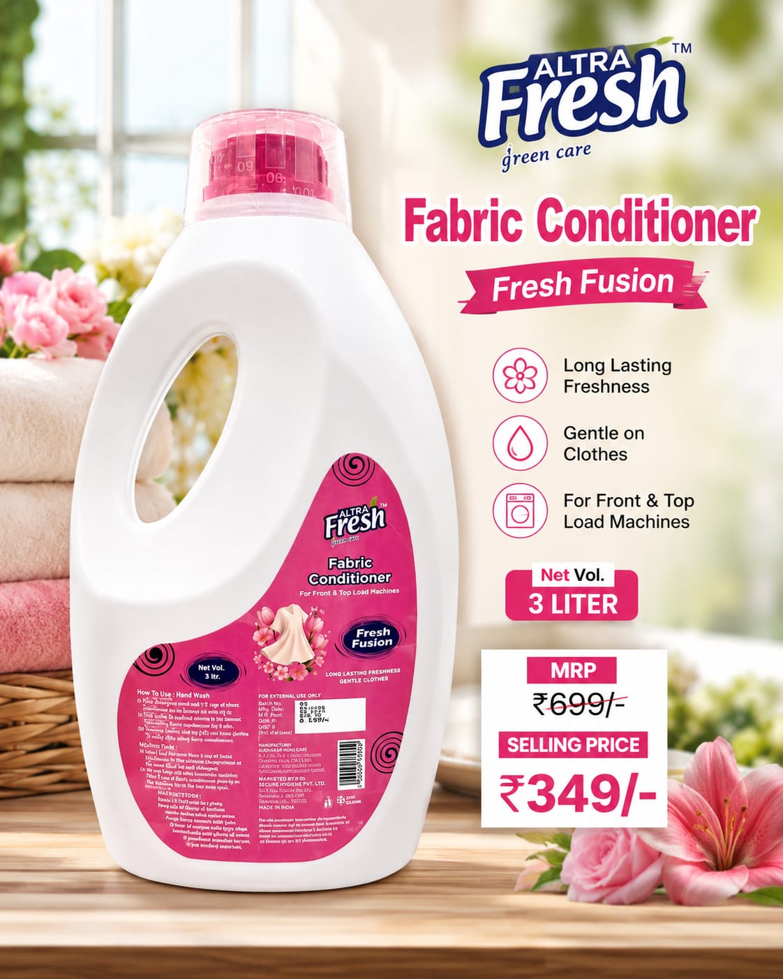 Altra Fresh Fabric Conditioner Fresh Fusion 3 Litre bottle