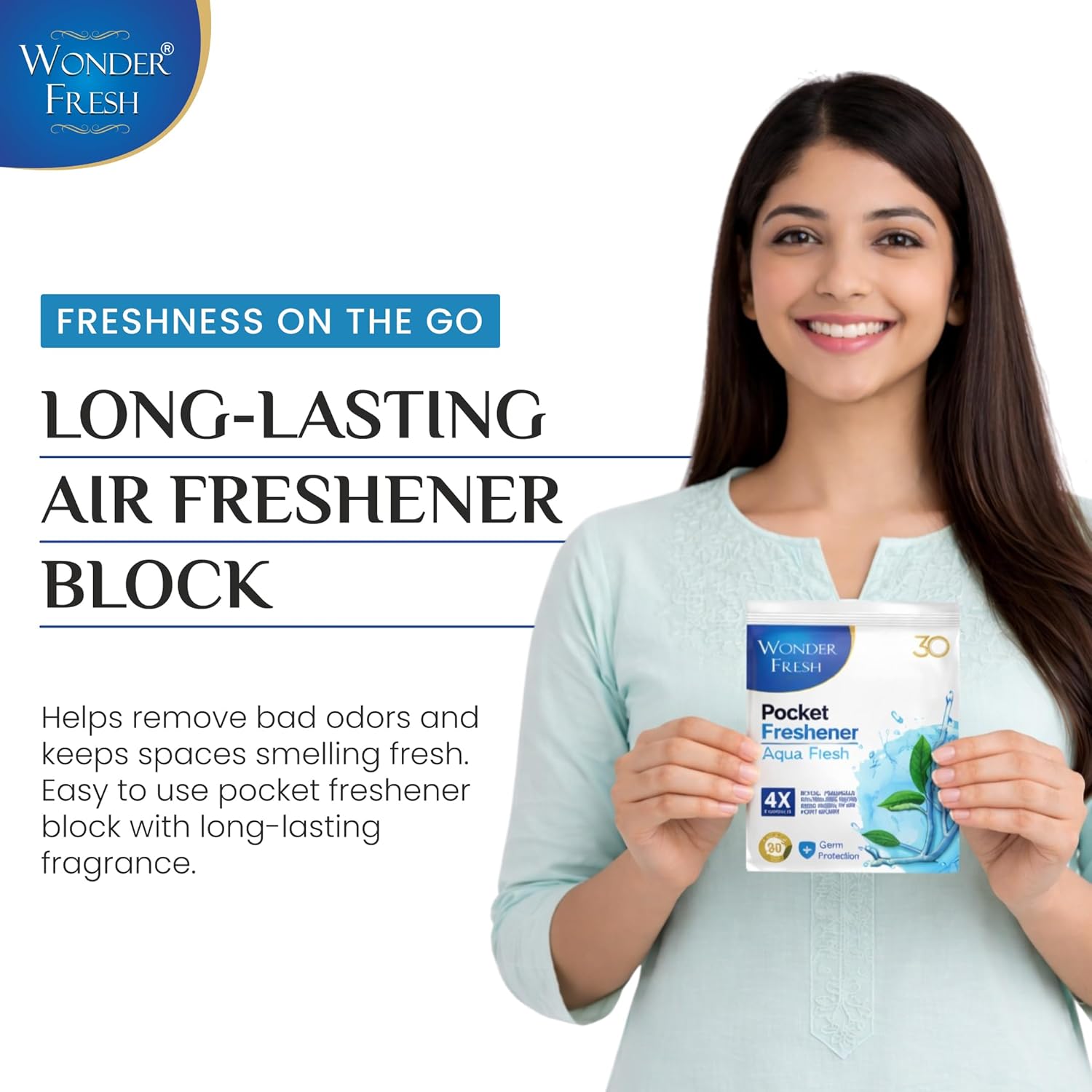 Wonder Fresh Pocket Freshener 10g - Aqua Fresh