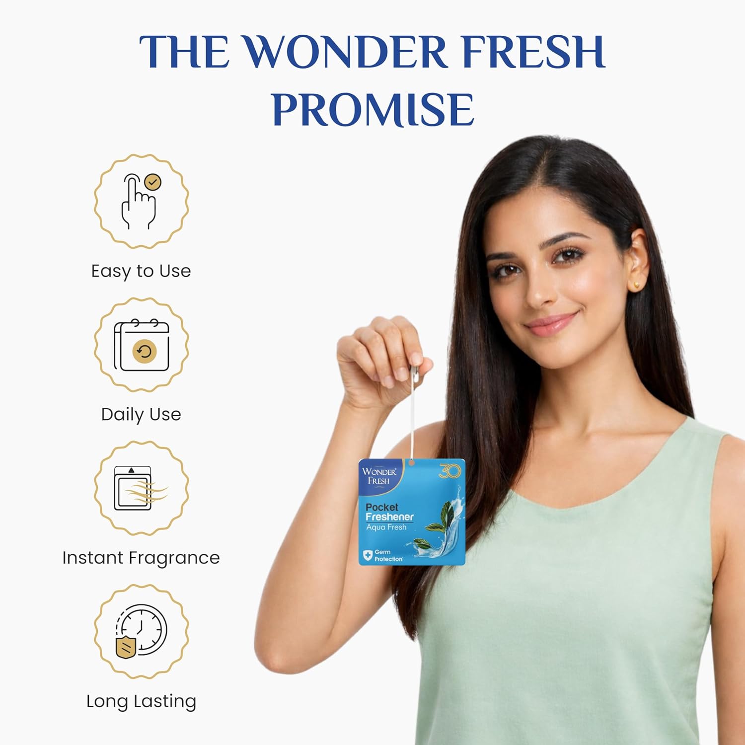 Wonder Fresh Pocket Freshener 10g - Aqua Fresh