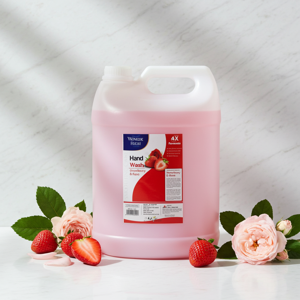 Wonder Fresh Strawberry & Rose Handwash 5 ltr | Deep Cleansing, Kills Germs & Moisturises Hands